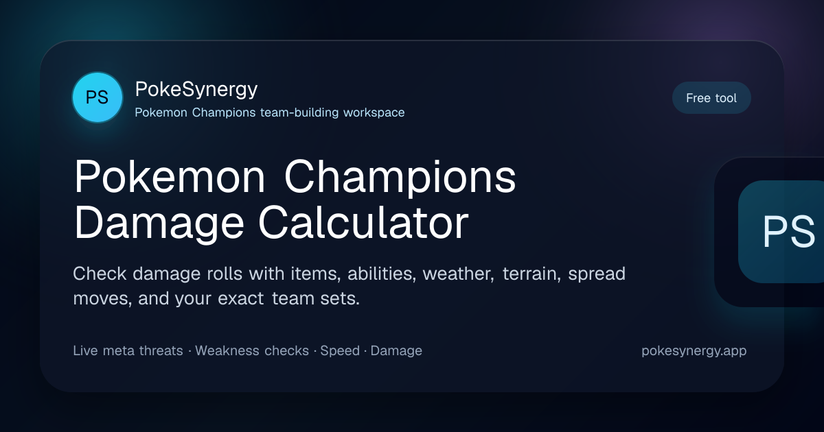 Pokemon Champions Damage Calculator | PokeSynergy